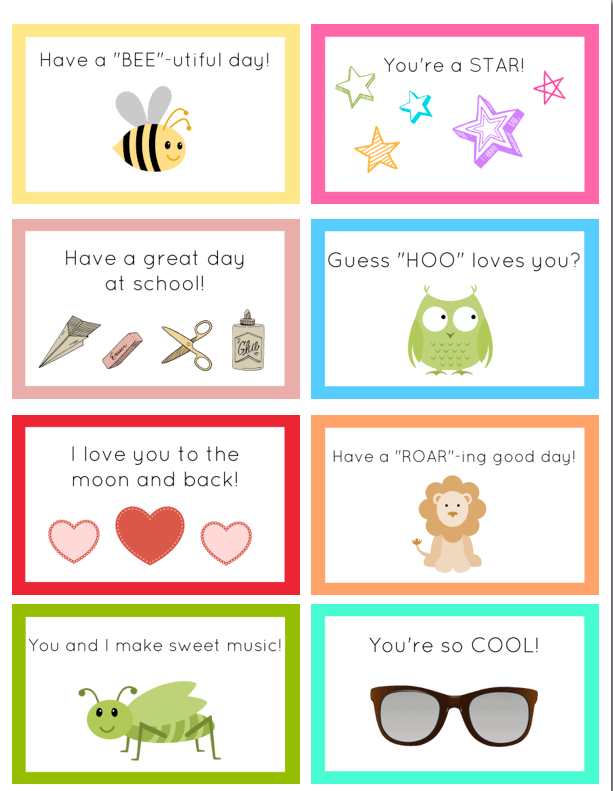 Free Printable Lunchbox Notes Make Life Lovely