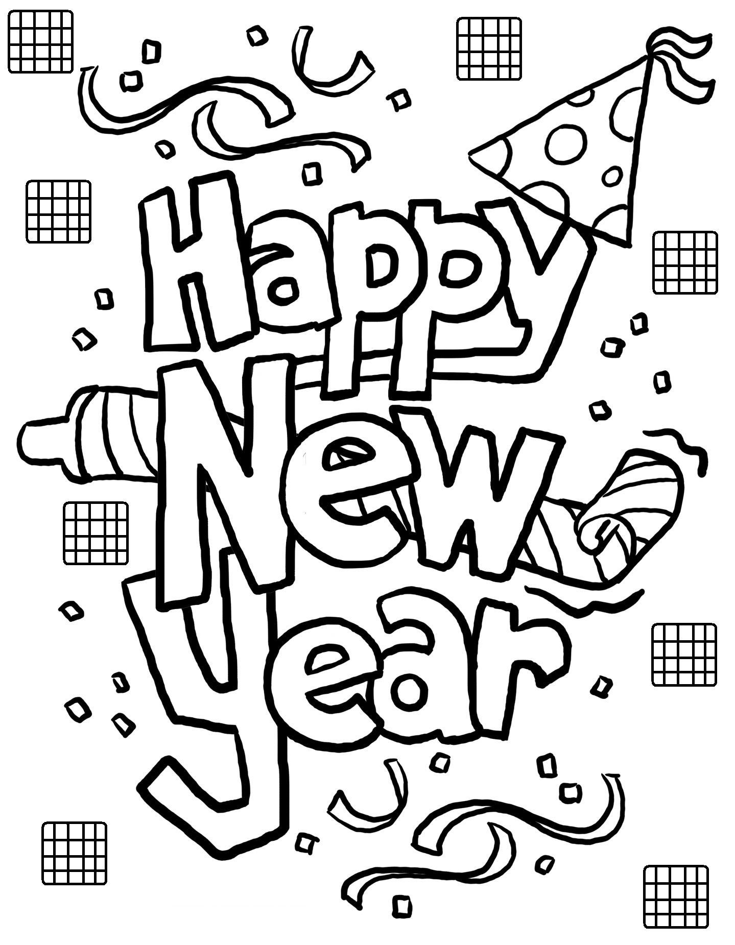 Free Printable New Years Coloring Pages For Kids