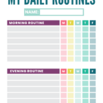 Free Printable Routine Chart For Kids In 2020 Daily Routine Chart For