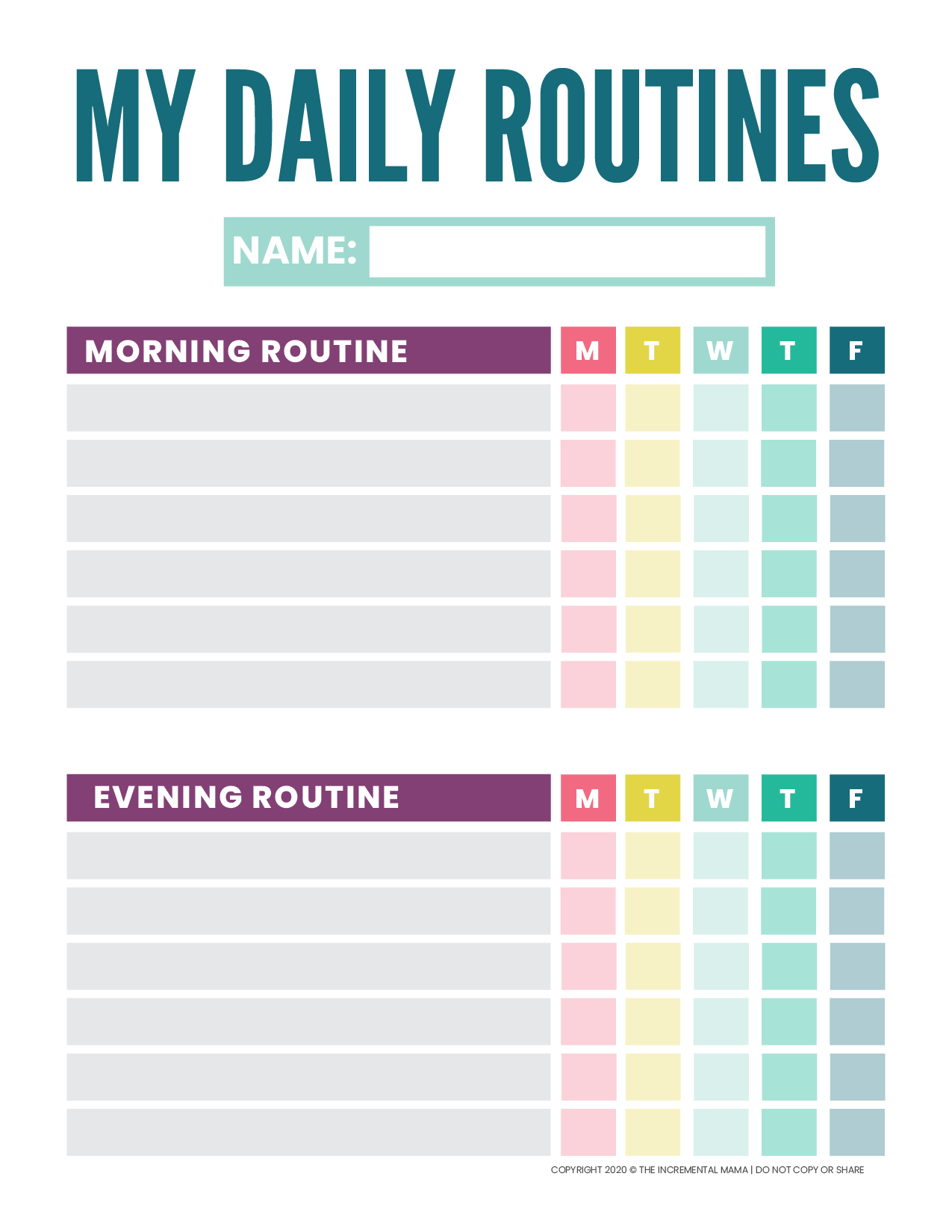 Free Printable Routine Chart For Kids In 2020 Daily Routine Chart For 