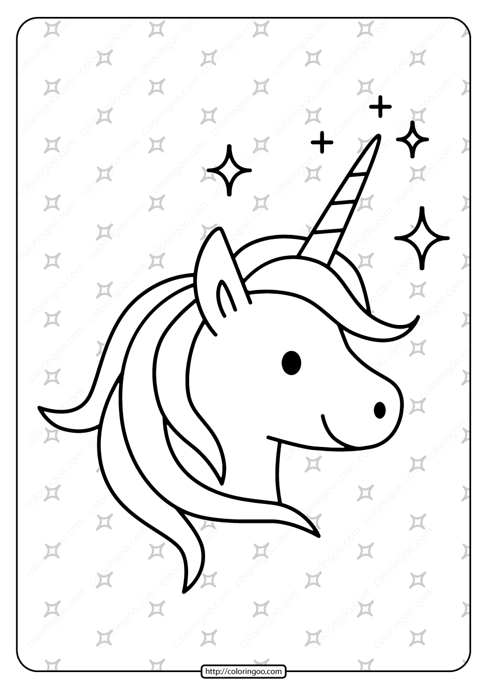 Free Printable Sparkling Unicorn Pdf Coloring Page Free Printable 