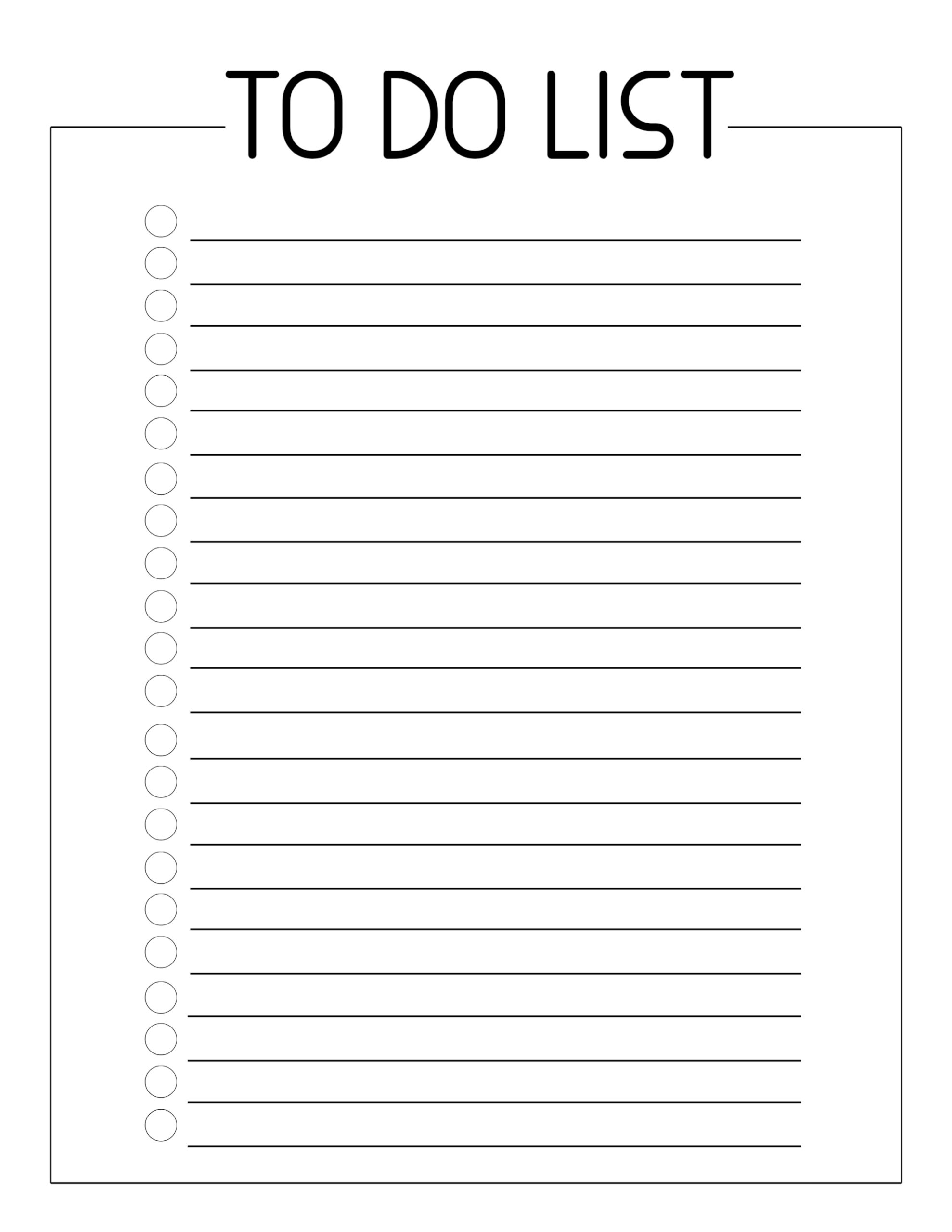 Free Printable To Do Checklist Template Paper Trail Design