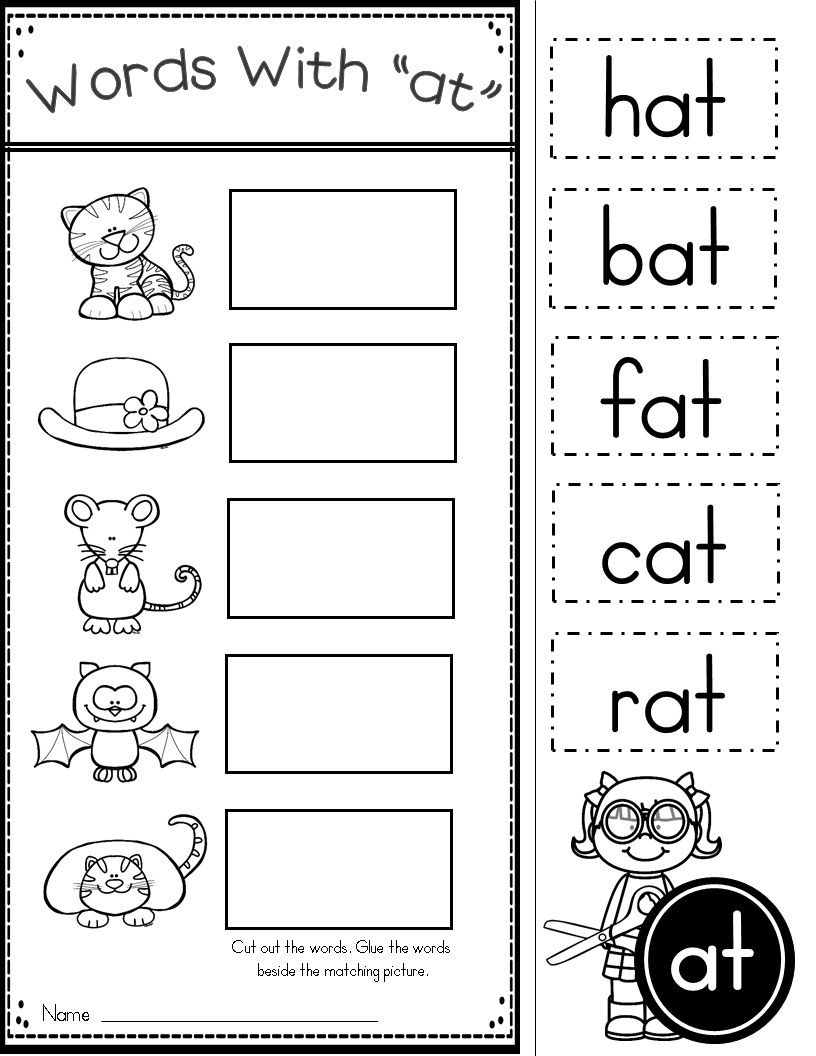 FREE Word Family AT Practice Printables And Activities Kindergarten 