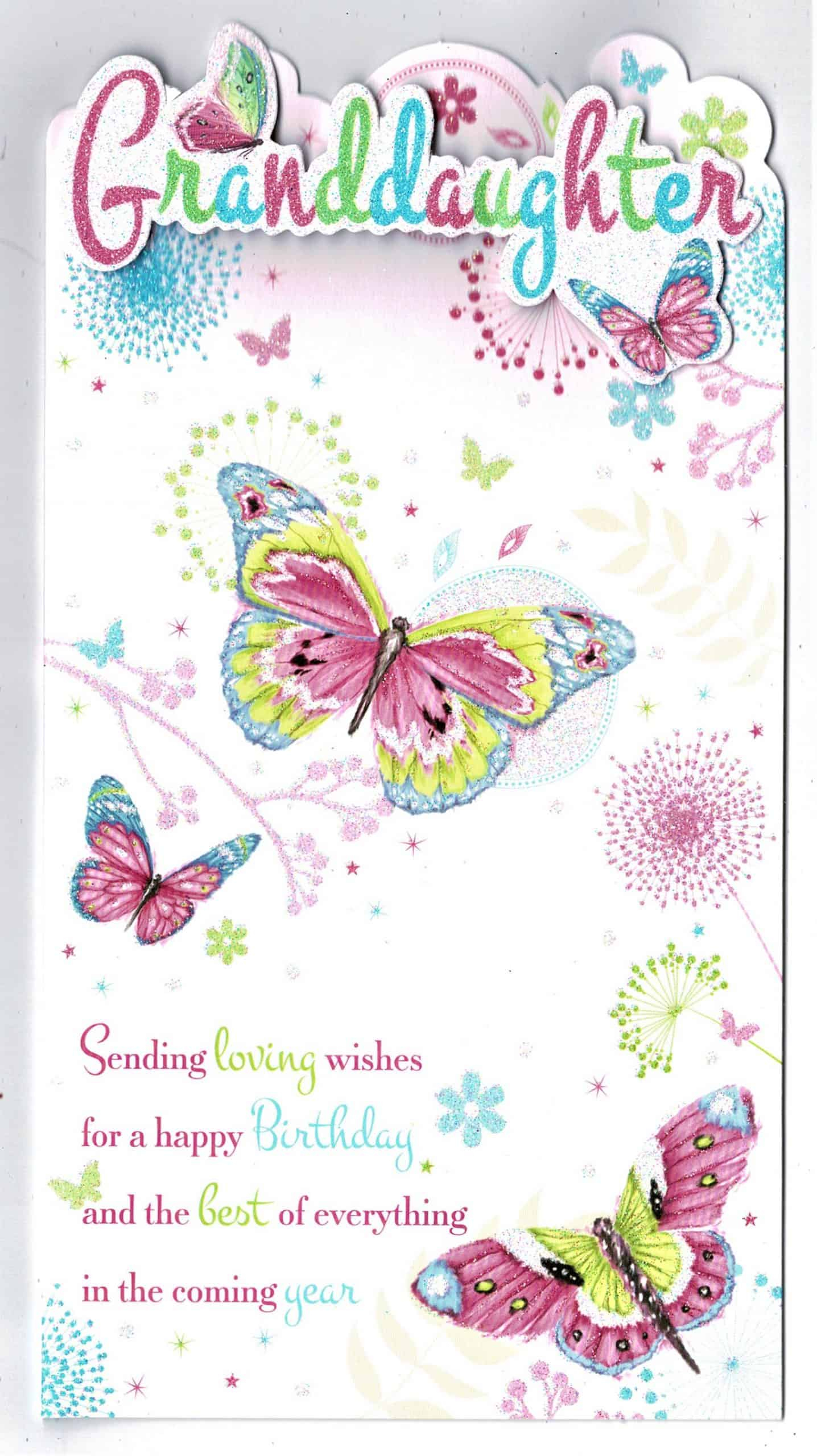 Granddaughter Birthday Card Granddaughter Sending Loving Wishes For A 
