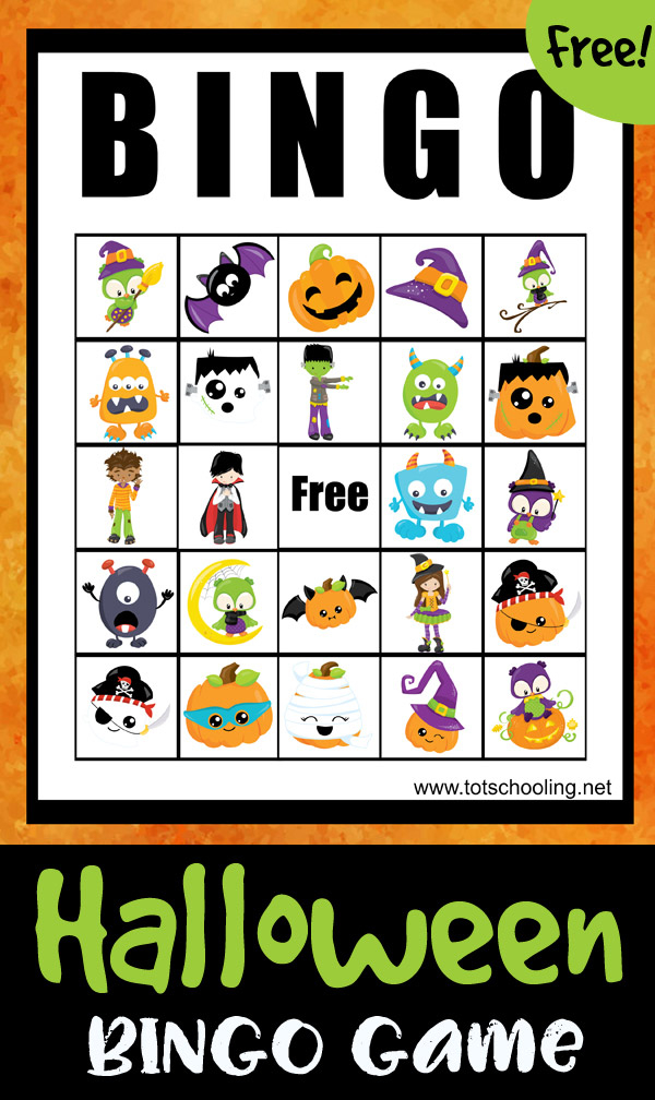 Halloween BINGO Game Totschooling Toddler Preschool Kindergarten 