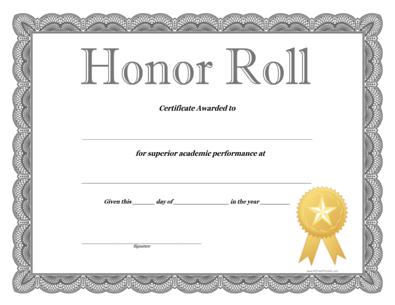 How To Craft A Professional looking Honor Roll Certificate Template