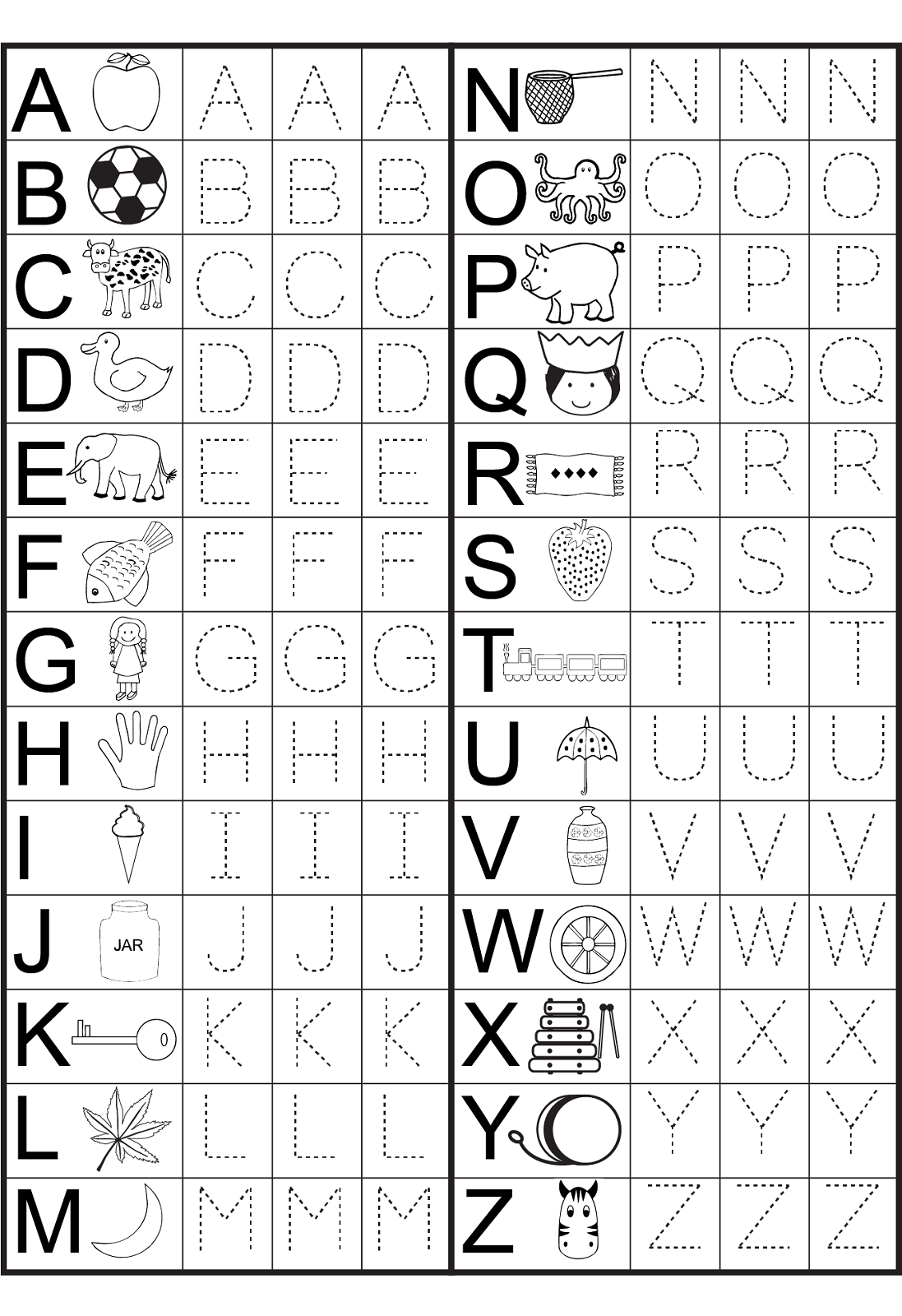 Kindergarten Alphabet Worksheets To Print Preschool Worksheets 