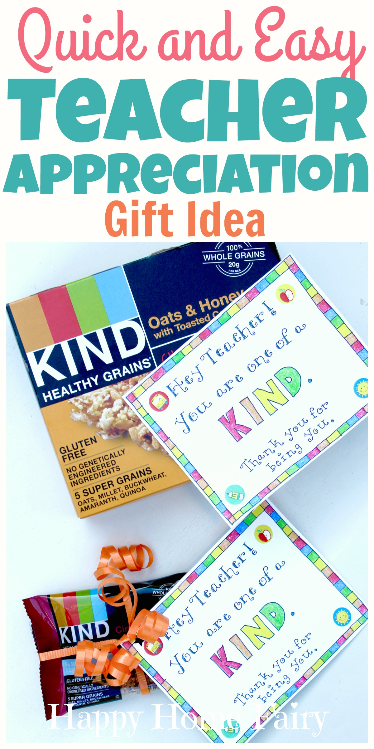 Last Minute Teacher Appreciation Gift Idea FREE Printable Happy 