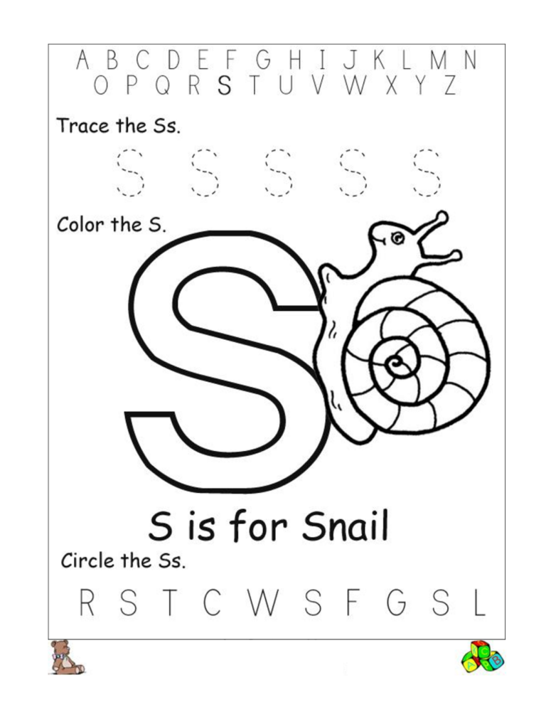 Letter S Worksheets Printable Activity Shelter