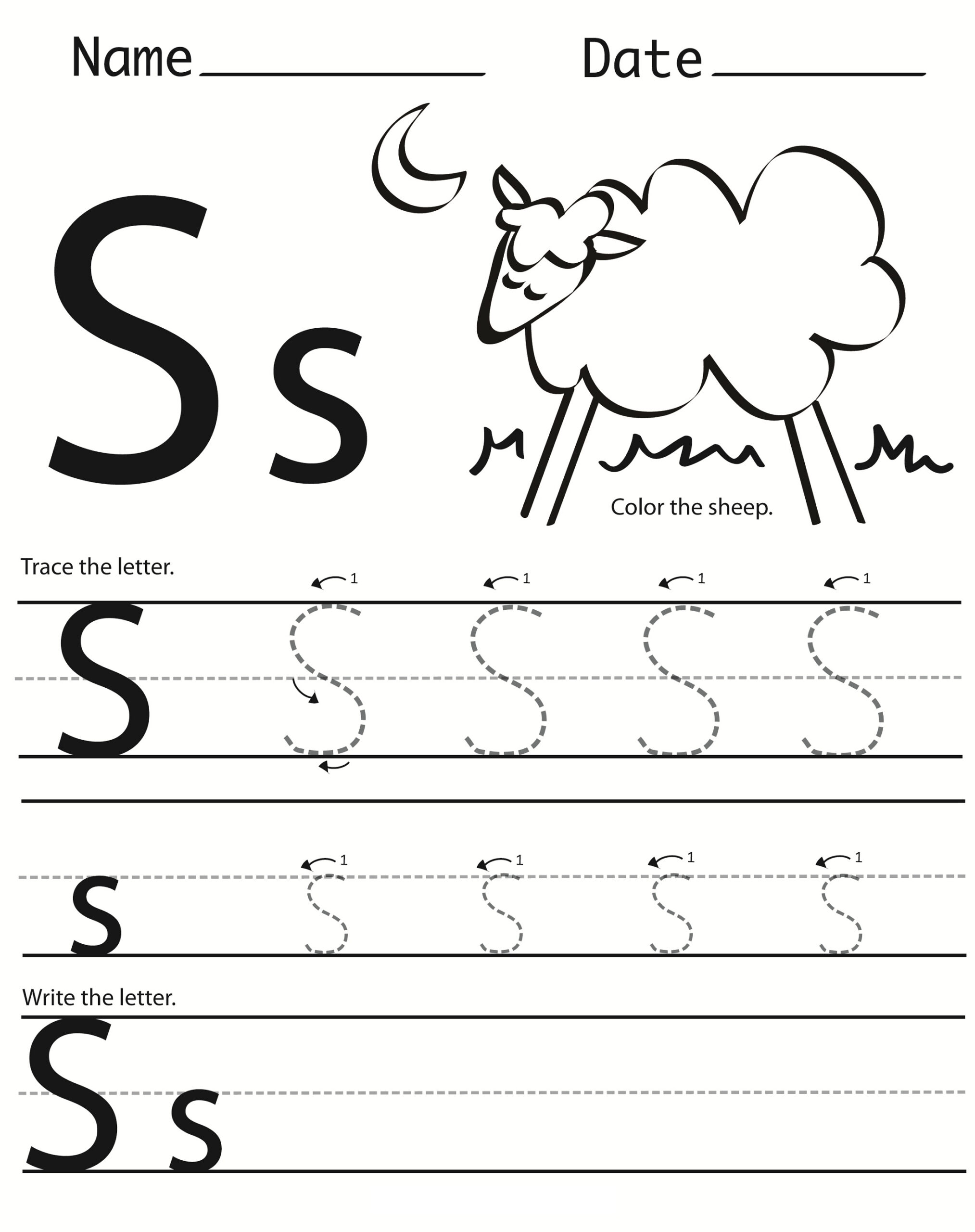 Letter S Worksheets Printable Activity Shelter