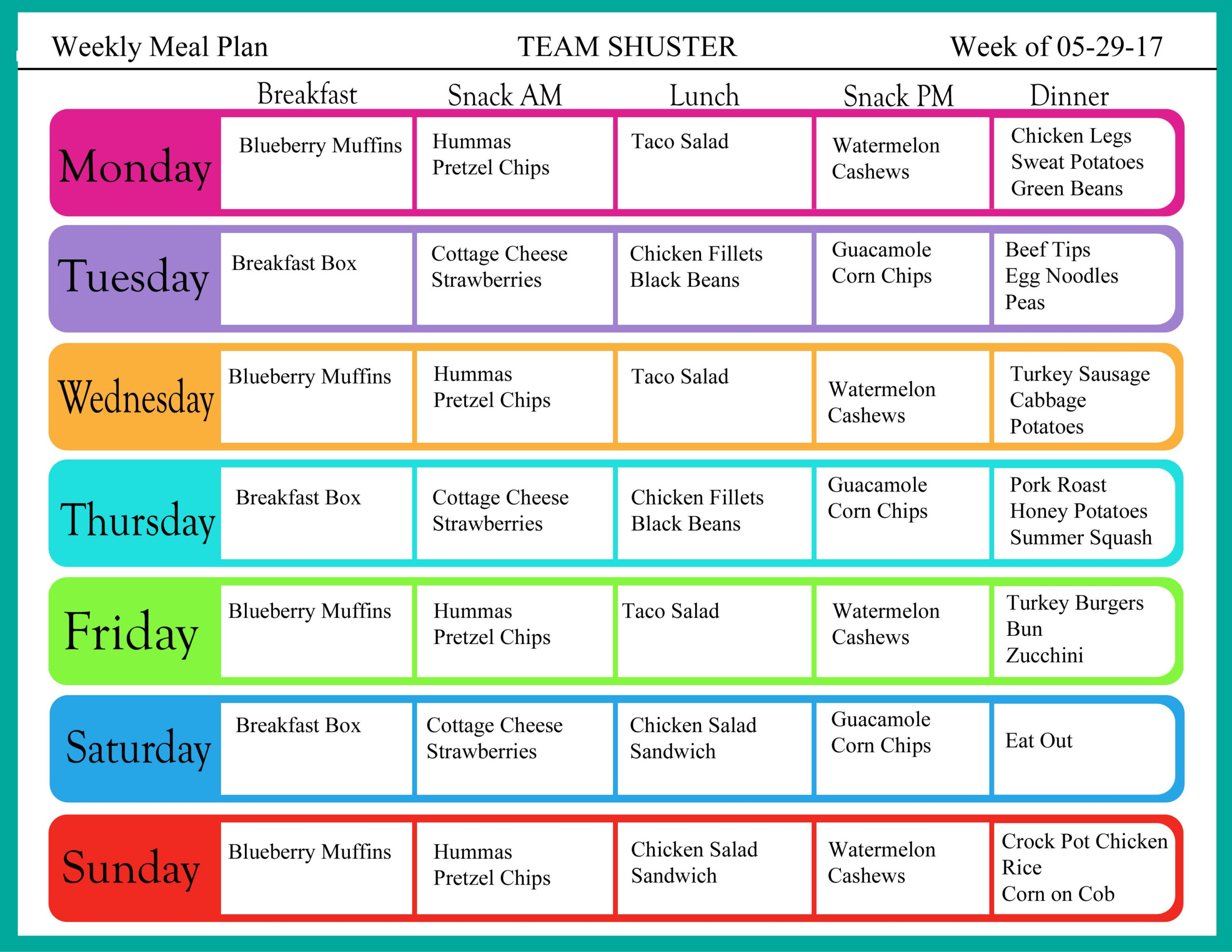 Meal Plans Team Shuster Simple Real Food Real Nutrition Meal Plan 