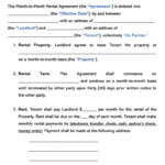 Month to Month Rental Agreement Free Templates State Laws