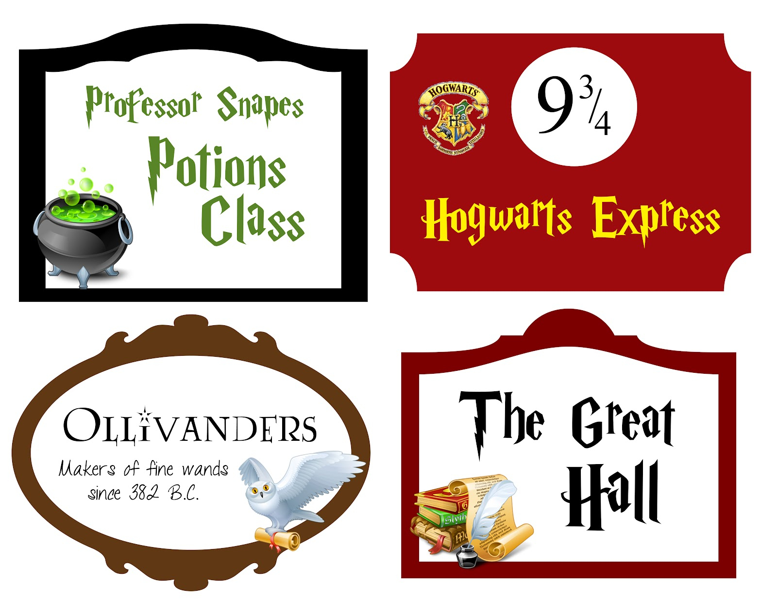 My Cotton Creations Family Life Harry Potter Party Free Printables