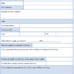 No Fault Divorce Form Editable Forms