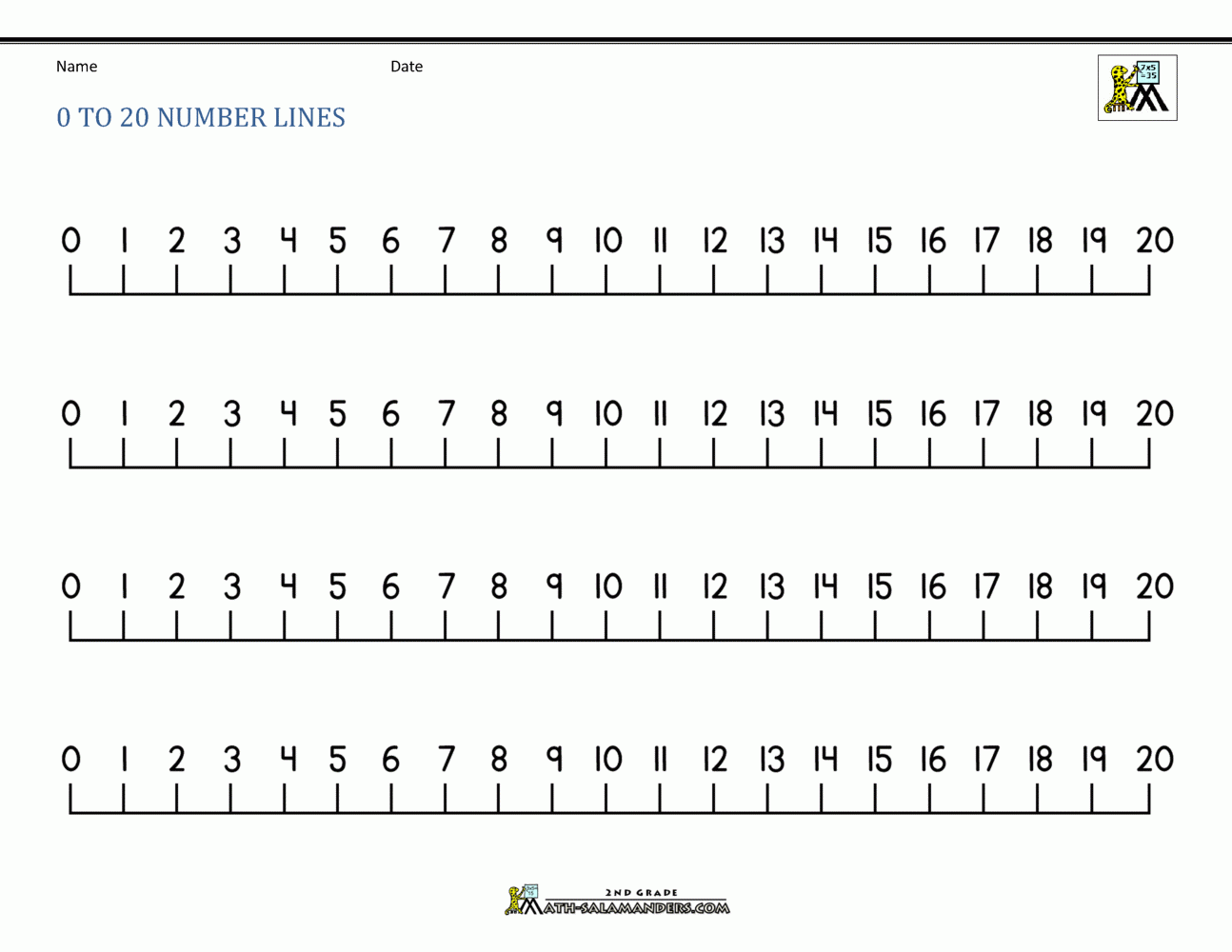 Number Line 0 To 20