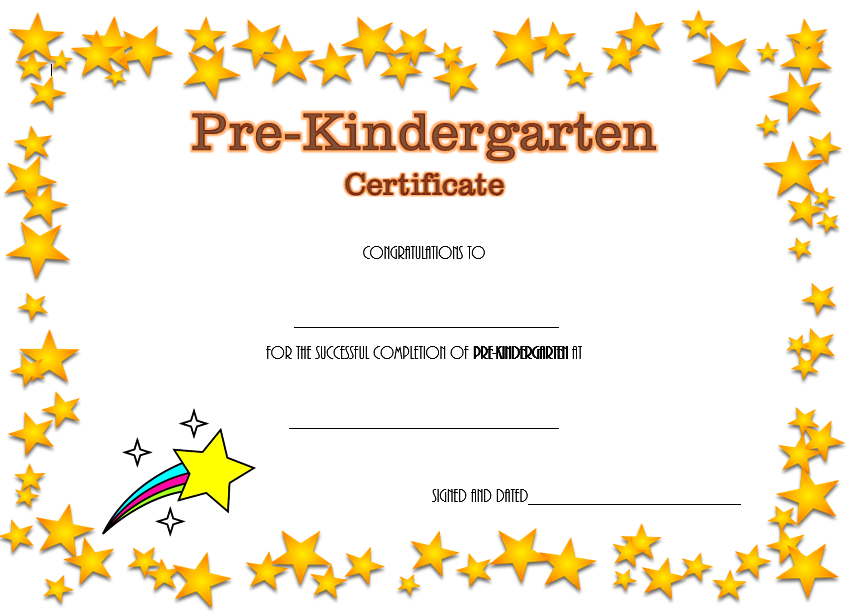 Pre Kindergarten Diploma Certificate FREE Sparkle In 2020 