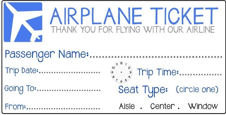 Pretend Airplane Ticket Google Search Airplane Tickets Ticket 