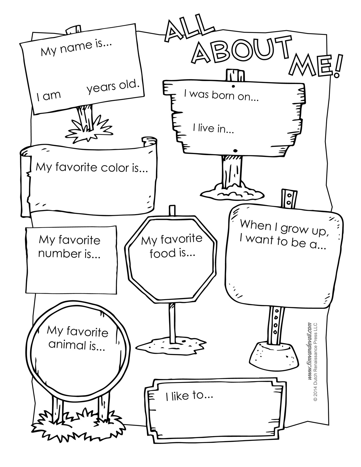 Printable All About Me Poster All About Me Template Tim s Printables