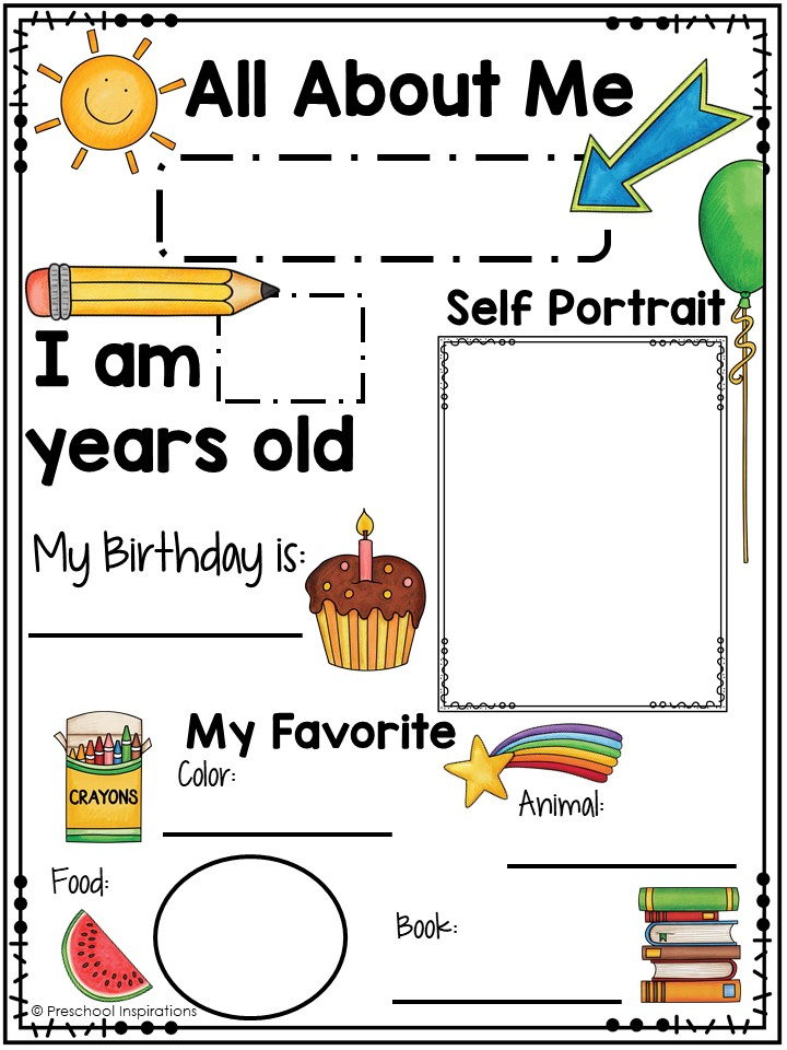 Printable All About Me Poster For A Preschool Theme Preschool 