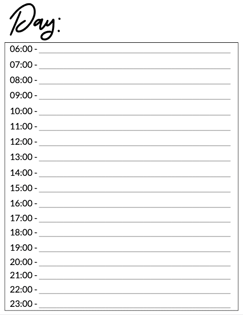 Printable Weekly Planner With Time Slots Calendar Inspiration Design 