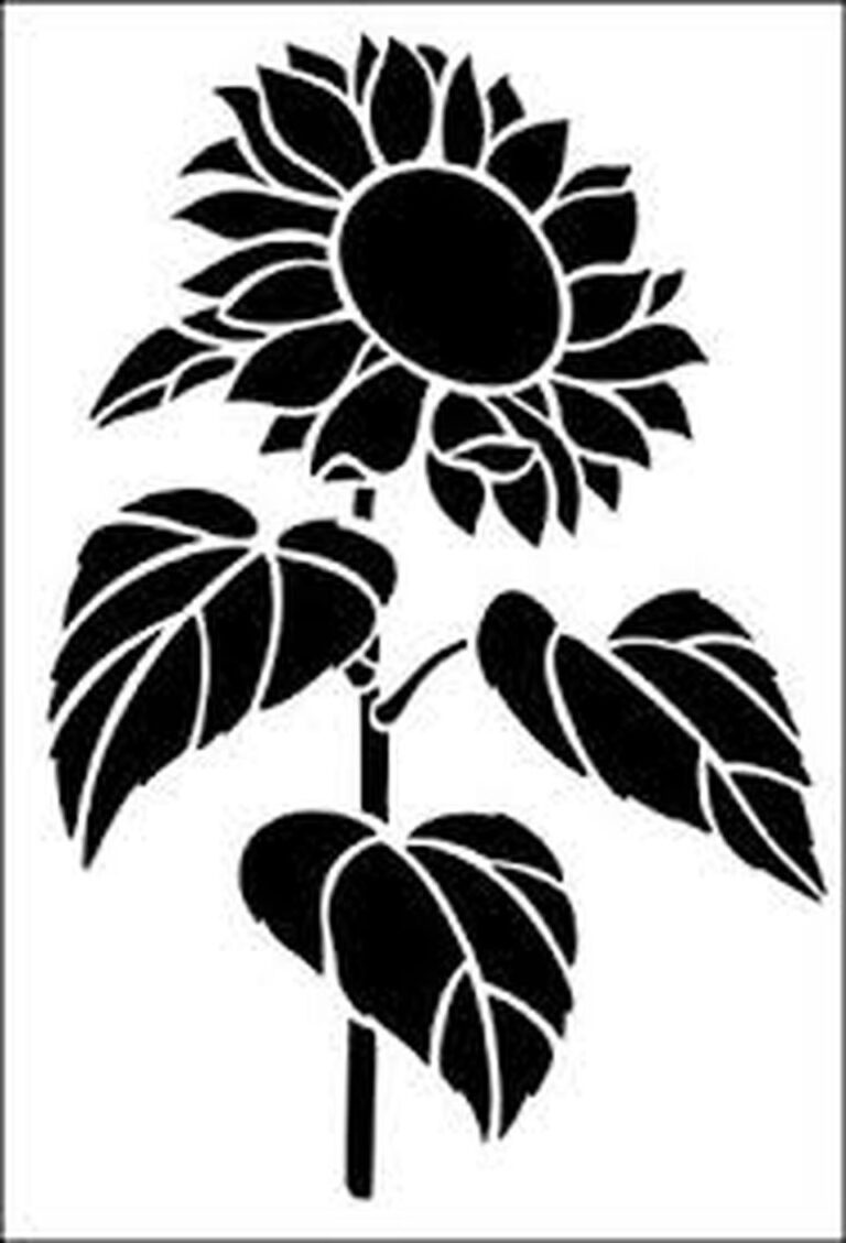 Reusable Stencils Sunflowers Florals Sunflower Stencil Silhouette