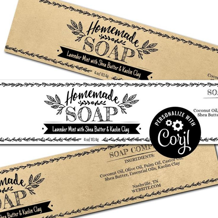 Soap Label Template Hand Drawn Design Custom Printable Soap Etsy