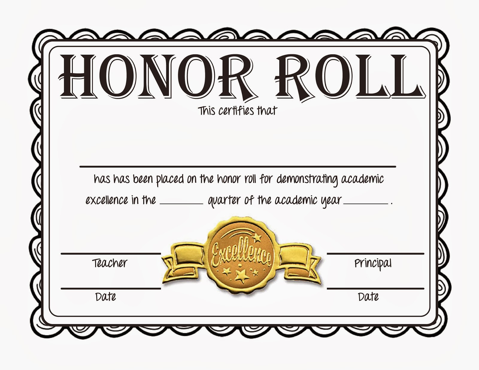 Steve s Classroom New Freebie Honor Roll Certificates Gold Silver 