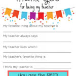 Teacher Appreciation Week FREE Printable All My Good Things