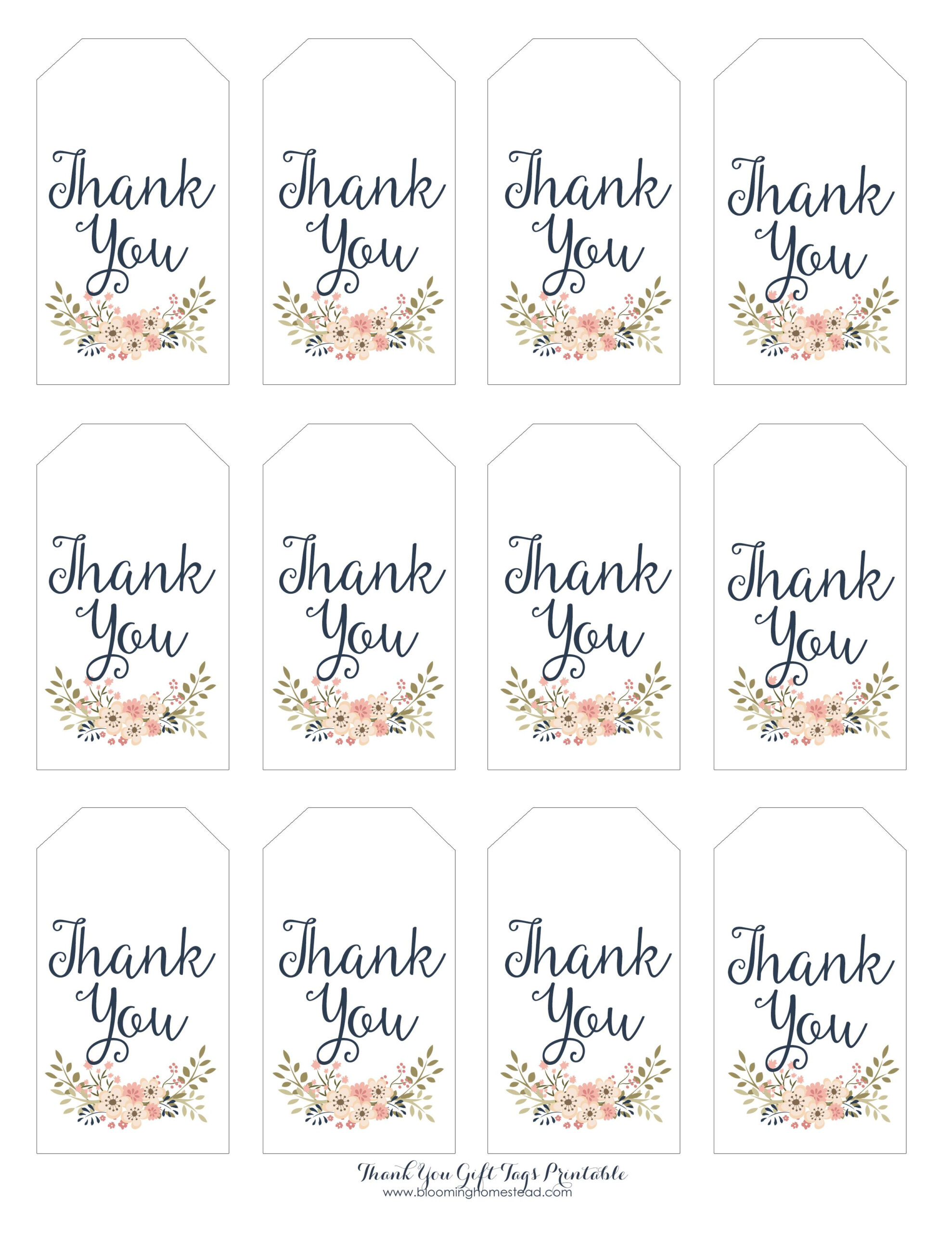 Thank You Gift Tags Blooming Homestead Free Printable Favor Tags 