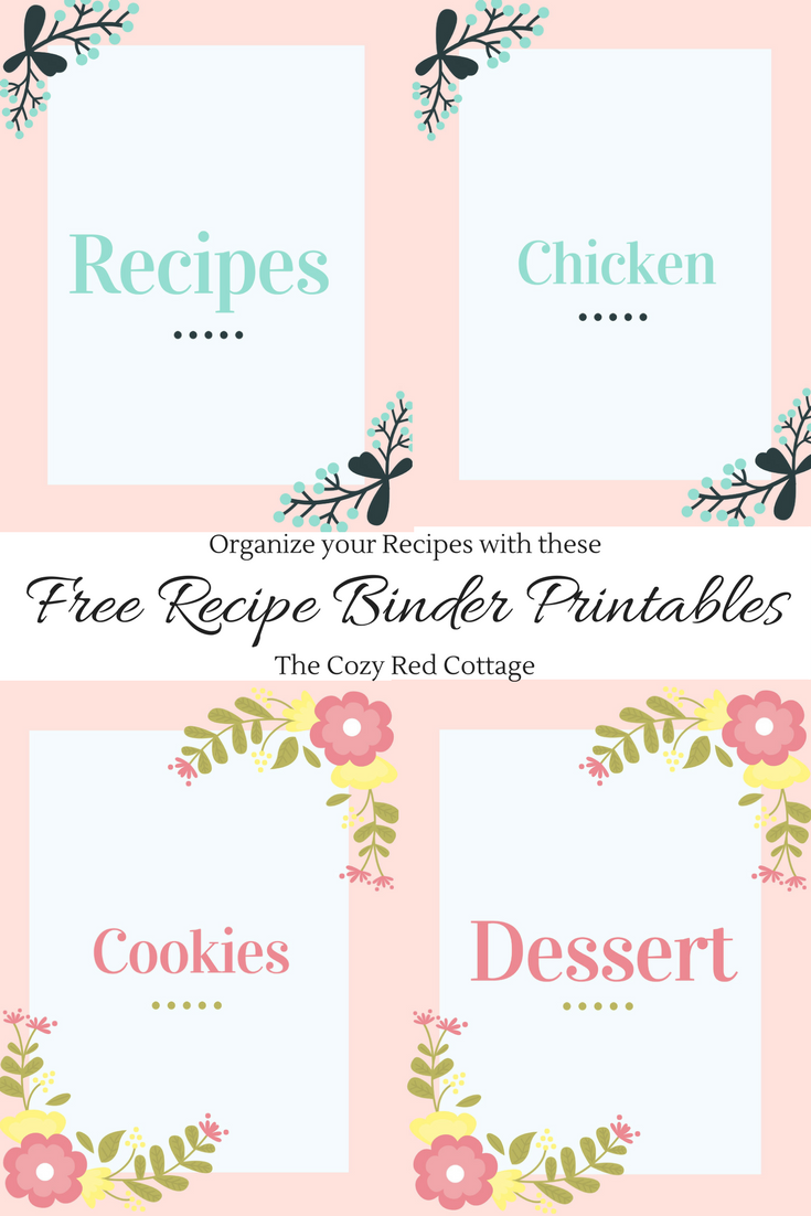 The Cozy Red Cottage Recipe Binder Printables