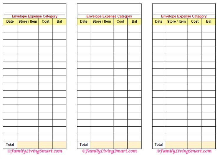 View 26 Downloadable Template Free Free Printable Cash Envelope Tracker