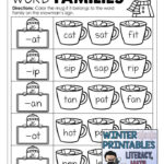 Word Families Winter Worksheets Word Families Word Family