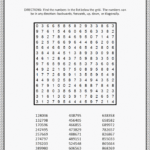 Word Search Numbers Worksheets 99Worksheets